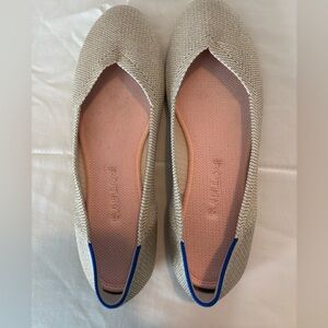 Rothy's The Flat in Light Gold Metallic women's size 7.5